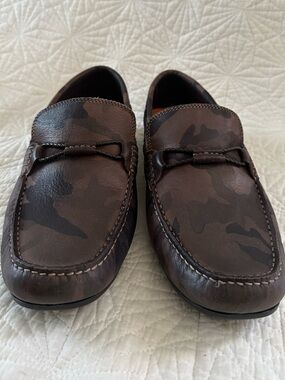 Martin Dingman Bermuda Saddle Leather Braided Bit Loafer Brown Camo size 10.5